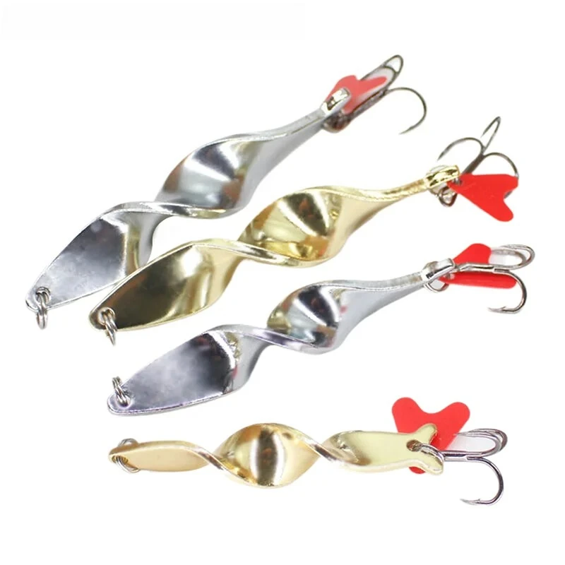 3 stücke Spirale Casting Köder 10g/14g/21g Rotierenden Metall Köder Spinner Löffel angeln Locken für Forelle Hecht Angeln Drillinge Tackle – Detail 10
