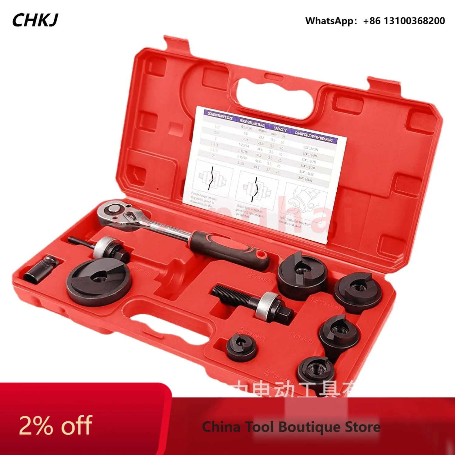 CC‑60 Manual Ratchet Hole Cutter, Hole‑Opening Tool, Metal Plate Puncher