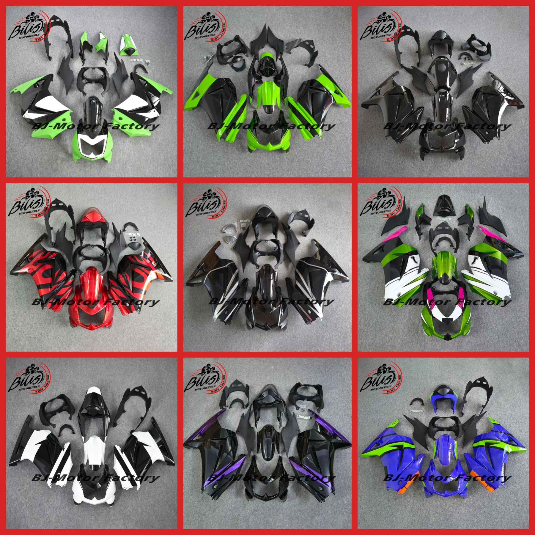 Custom Painted Motorcycle Fairing Kit For Kawasaki Ninja 250R Ninja250 2008 2009 2010 2011 2012 EX250 Bodywork Variety of Color
