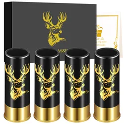 12GA Suit Small Bullet Shot Glasses Elk Head Design Plastic Wine Cups for Club Restaurant Wedding Party Drinkware Gift Set