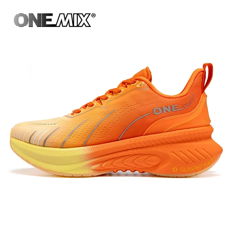 ONEMIX New Cushioning Running Shoes for Men Suitable Heavy Runners Lace Up Sports Women Non-slip Outdoor Athletic Male Sneakers