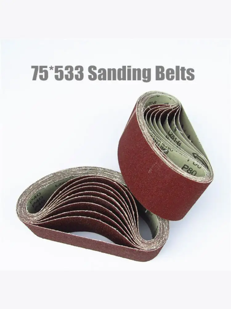 10 sztuk 75*533 taśmy szlifierskie 75*533mm szlifowanie Band 3 "* 21" szlifowanie ekranu (Grit 40 60 80 120 180) dla szlifierka taśmowa — zdjęcie 2