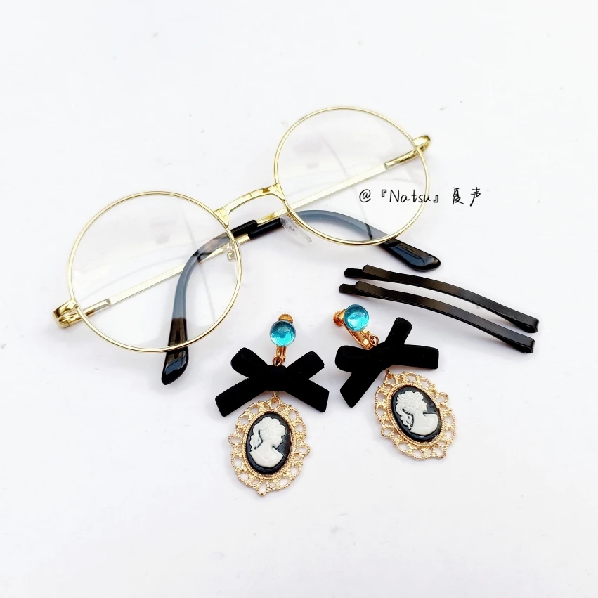 Anime Vtuber Hoshimati Suisei Metal Earrings Necklace Take Photo Props Accessories Cosplay Ear Clips Acrylic Copper Xmas Gifts