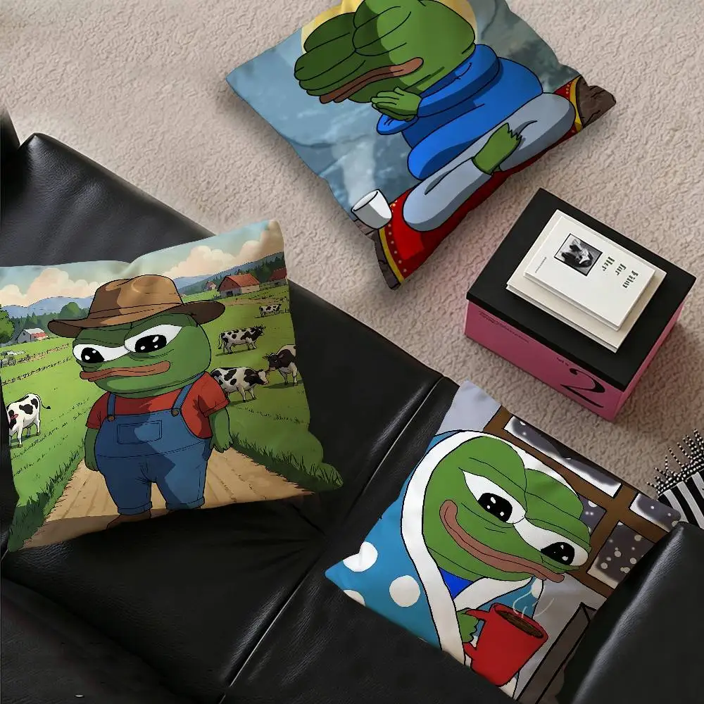 S-Sad F-Frog Meme Pillow Cover Sofa Cushion Cover Home Room Decoration Children Gift