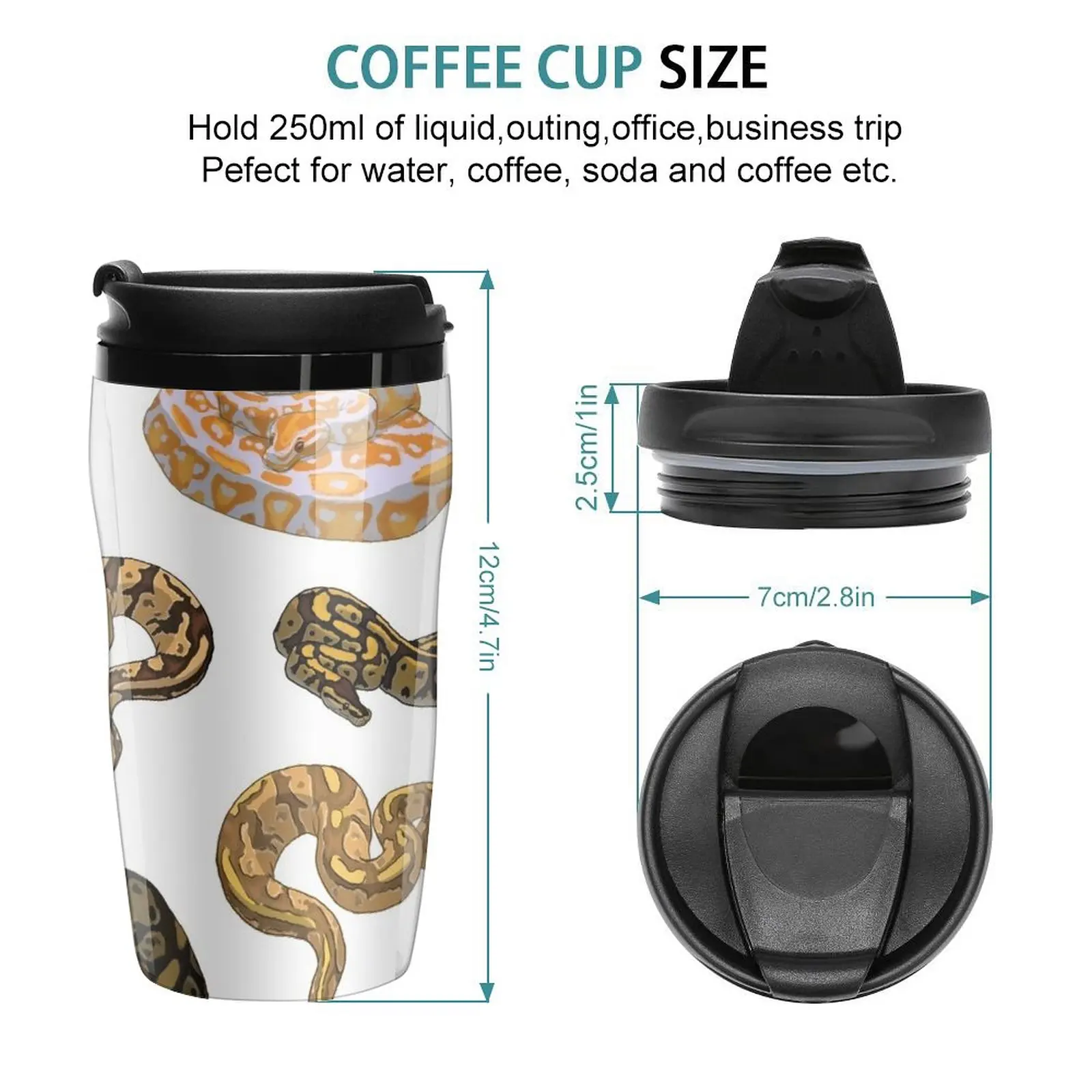 New Ball Python Morph Snake Pattern Travel Coffee Mug Beautiful Tea Cups Cups And Mugs