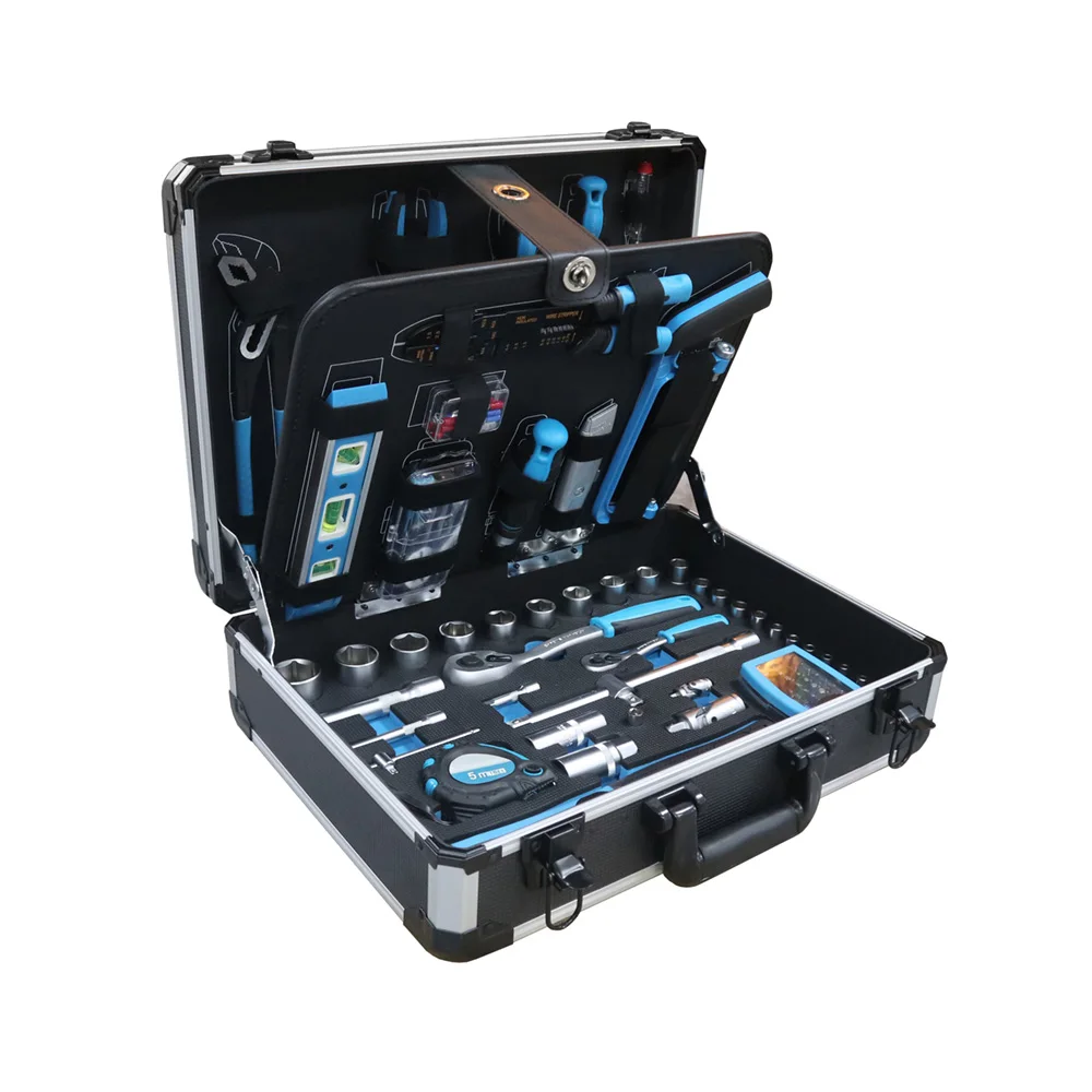 128pcs Tool Set Aluminum Box Mechanical Maintenance Home Garage Maintenance Motor Vehicles Motorcycle Repairs Aluminum Cases Set