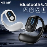 Bluetooth 5.4 Wireless Earphone Lightweight Bone Conduction Headphone Ear Hook LED Display HD Calling Mic Surround Sound Earbud