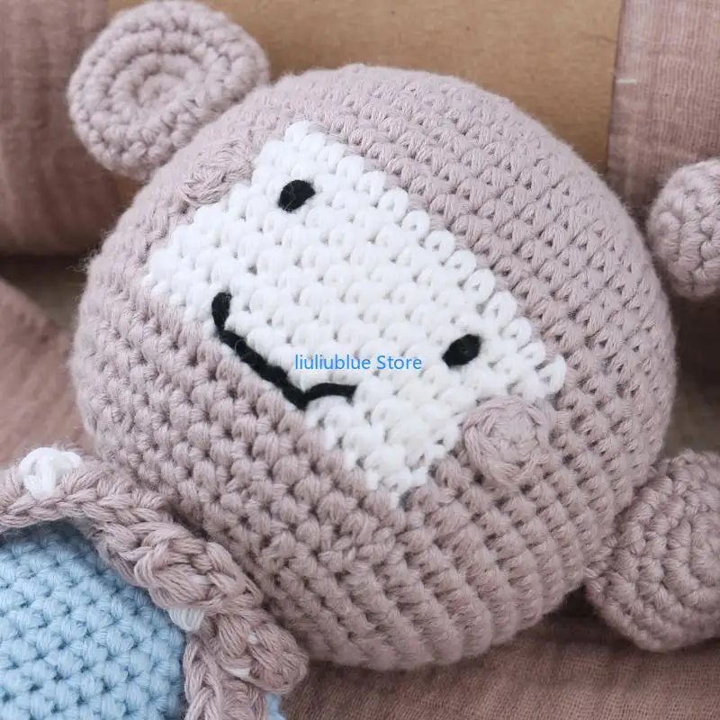 

Baby Shower Gift Box Set Pacifier Clip Crochet Toy Rattle Teether Blanket Bib Hairbrush Set Newborn Teething Gift 7Pcs 62CF