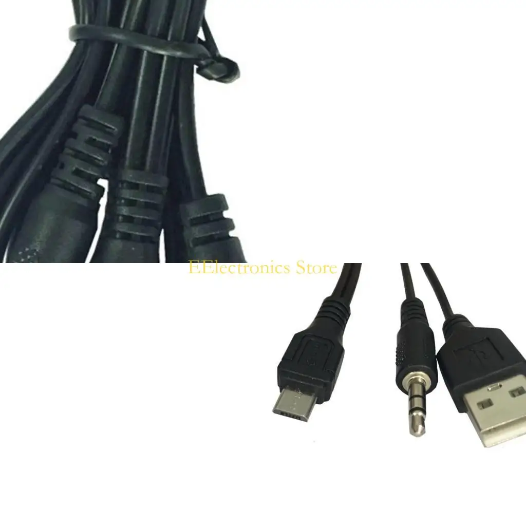 B03C Multiple Purpose MicroUSB 5Pin to Auxes 3.5mm Y Cable for Sound Transmission and Power Supply