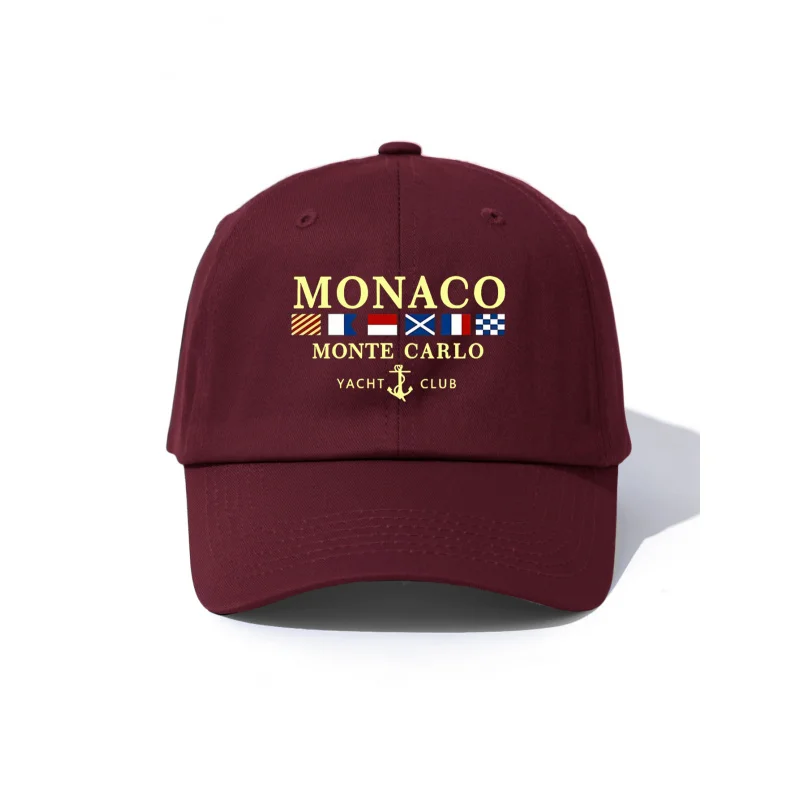 1 PC Monaco Printed Baseball Cap, Stylish Trendy Classic Soft Sweatband Adjustable Size