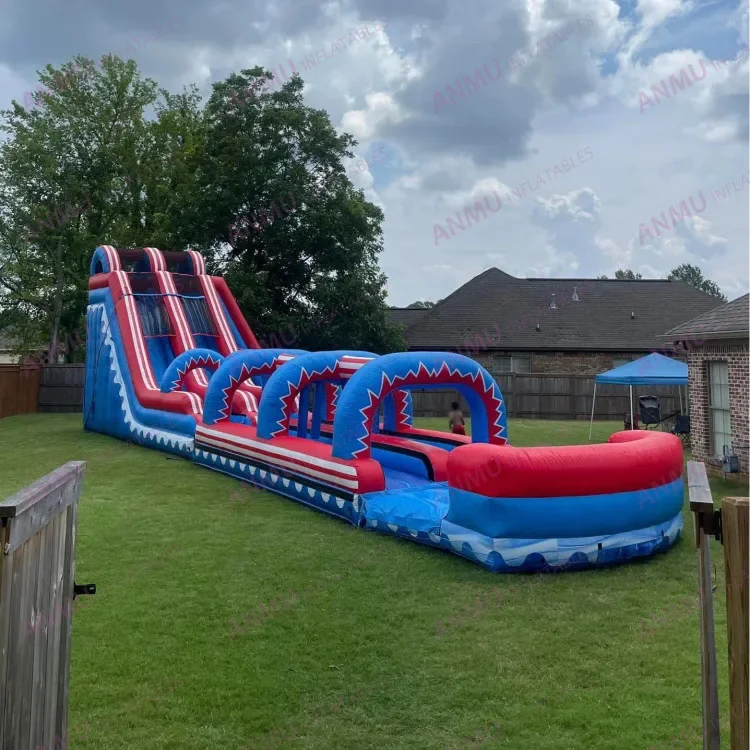 Wholesale Factory price air trampoline inflatable slides double waterslide PVC blue inflatable water slide No reviews yet