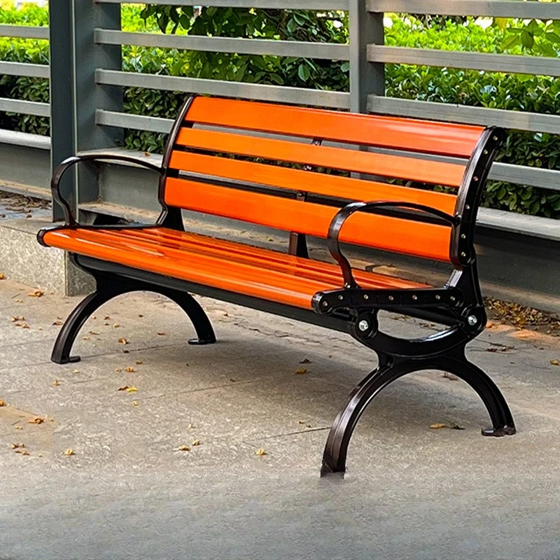 Park chair outdoor bench backrest preservative wood plastic bench leisure solid courtyard