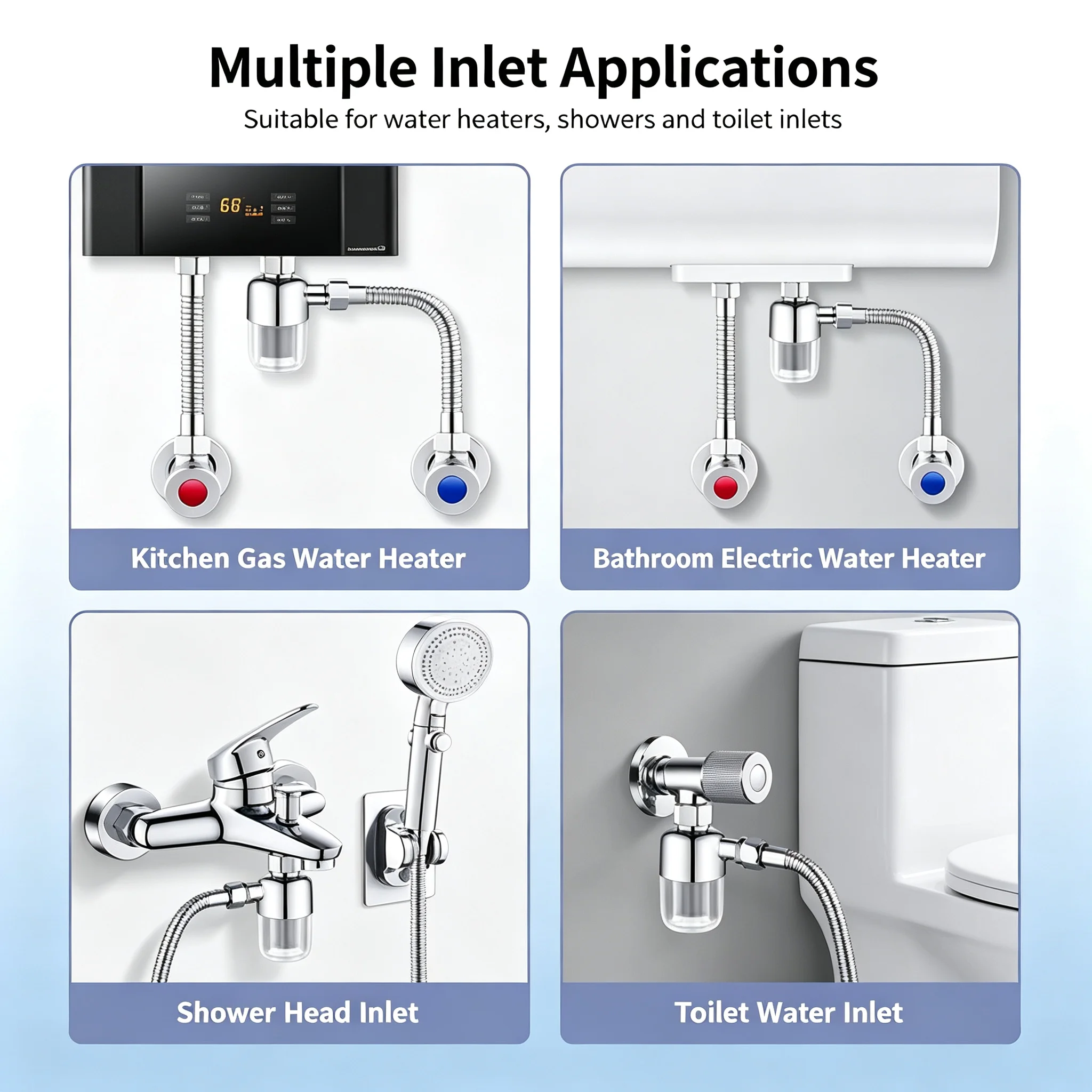Tap Water Anti-scale Pre-filter Household Purifier for Water Heater Washing Machine and Shower Inlet