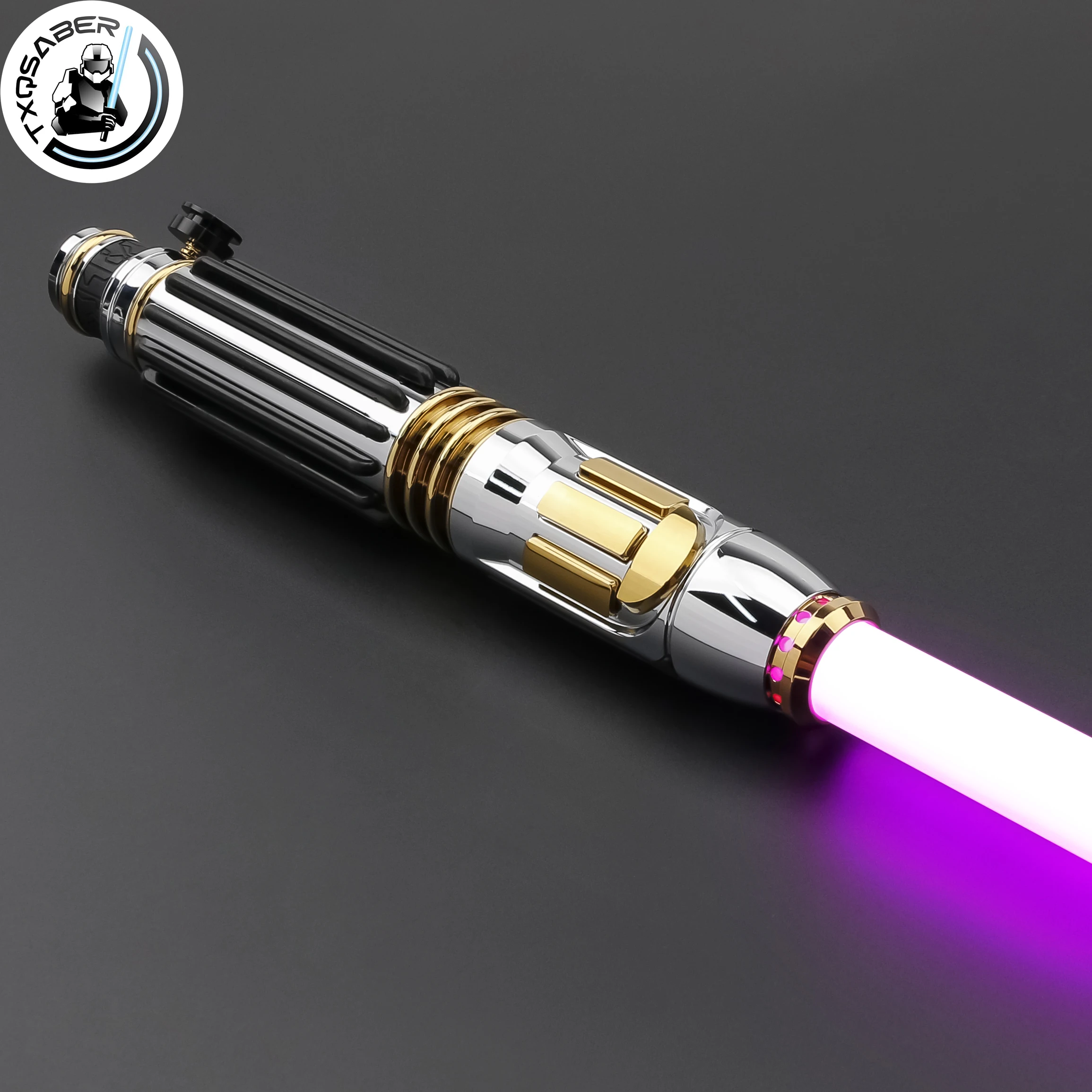 

TXQSABER Replica Lightsaber Windu Master Metal Hilt RGB Pixel Light Sword FOC Smooth Swing Blaster Laser Sword for Cosplay Toys