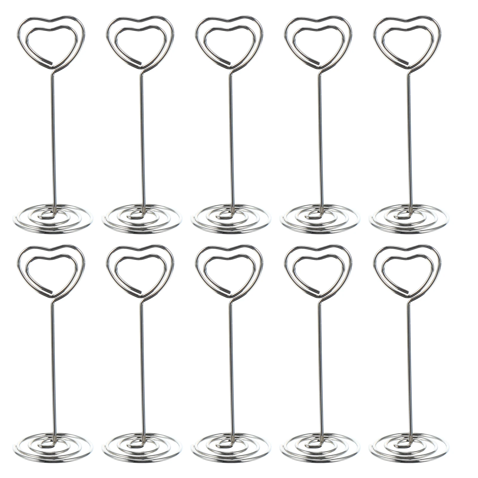 

20 Pcs Heart Shaped Note Holder Desktop Clamp Wedding Decoration Memo Stand Photo Clips for Home Frame Metal Office Supplies