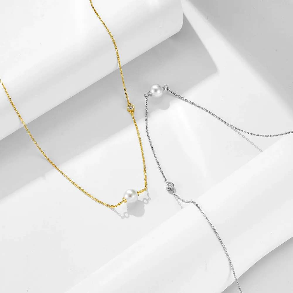 

Серебряное маленькое жемчужное ожерелье S925 — уникальный роскошный одинарный, минималистичный вирусный ошейник премиум-класса