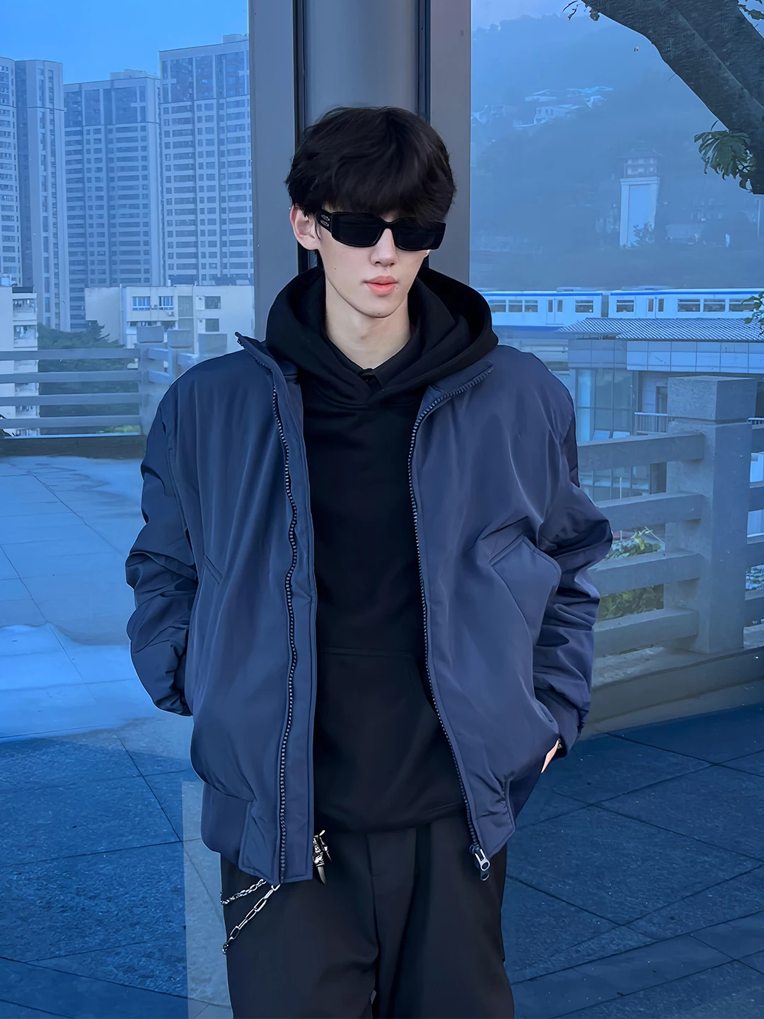 

Thickened White Duck down Stand Collar Men's Jacket American Style Flight Coat Short Cotton Outerwear Warm Youth Popularity