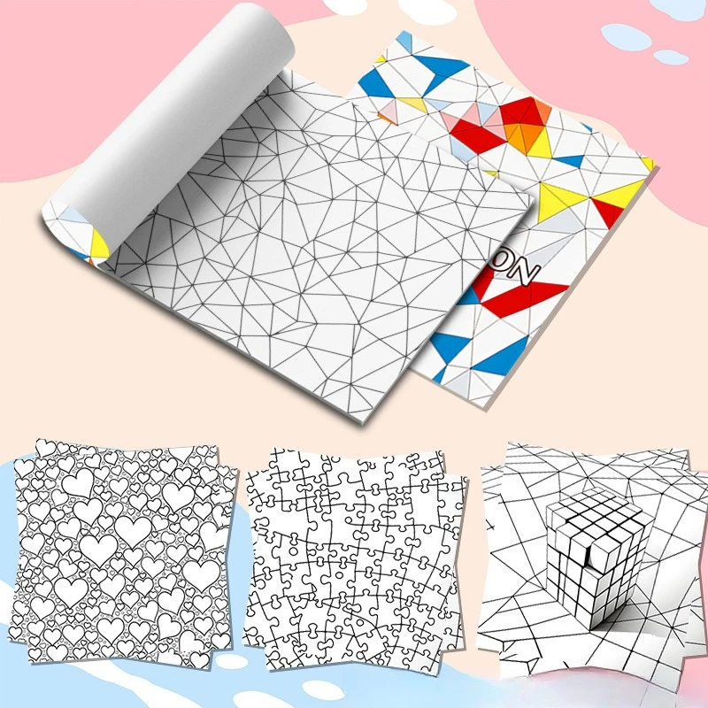 Graphic Imagination Coloring Book Geometric Triangle Abstract Mosaic Modern Graphic Stress Relief Drawing Book