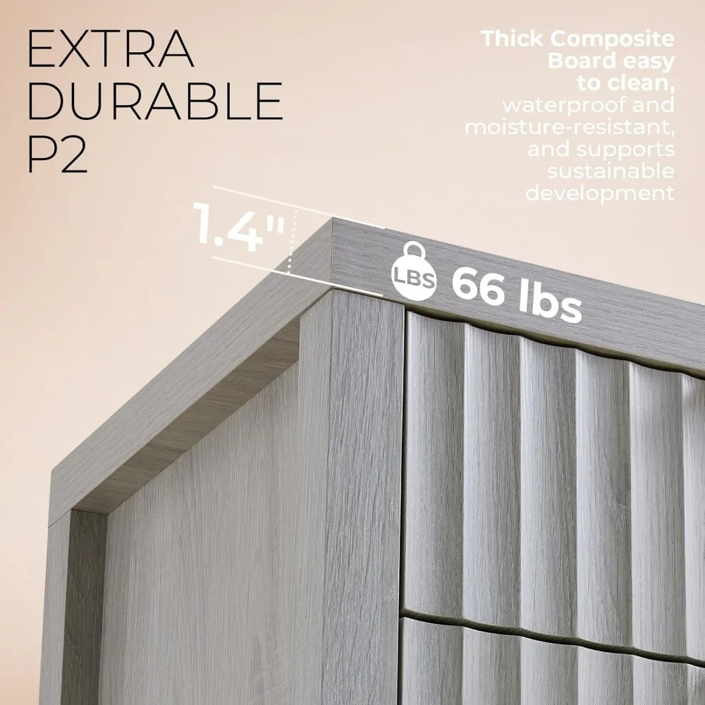 زوج من طاولات الليل الحديثة المخددة مع محطات الشحن والأدراج المزدوجة