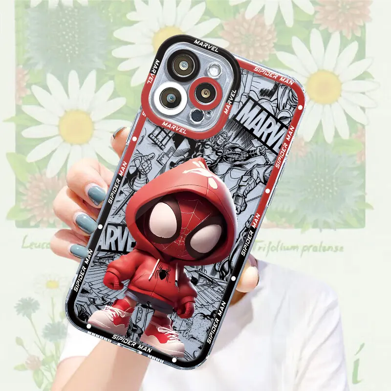 Phone Case for Samsung Galaxy S22 Plus S23 FE S21 S10 S24 Ultra S20 FE Note 20 Ultra 10 Marvel Iron man Sipiderman Cover