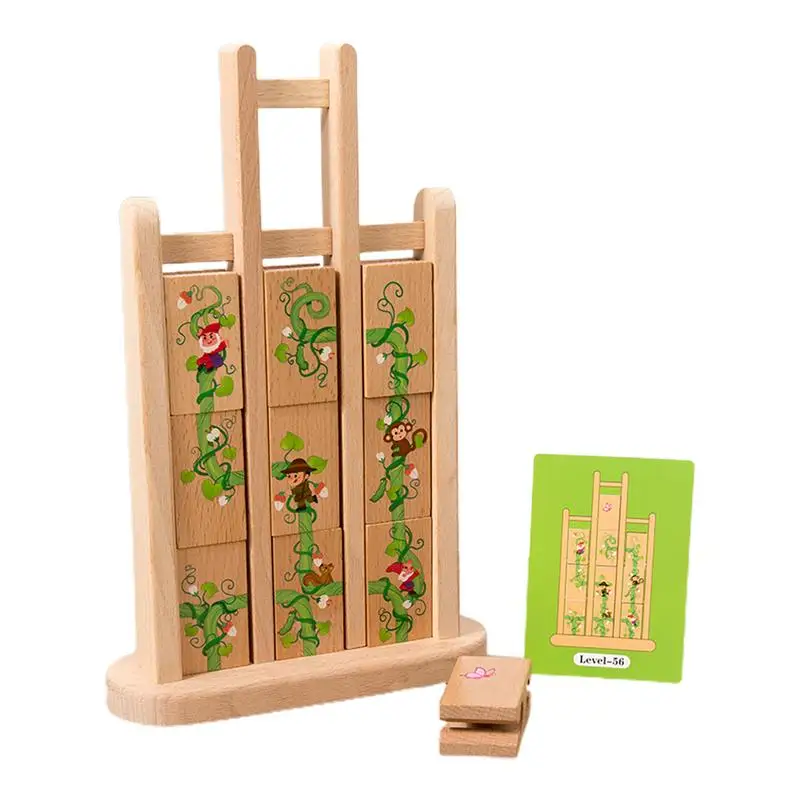 Juego de mesa de apilamiento, bloques de caída, juegos de mesa, bloques de construcción apilables de madera, juego de mesa educativo familiar para niños de 3 años o más