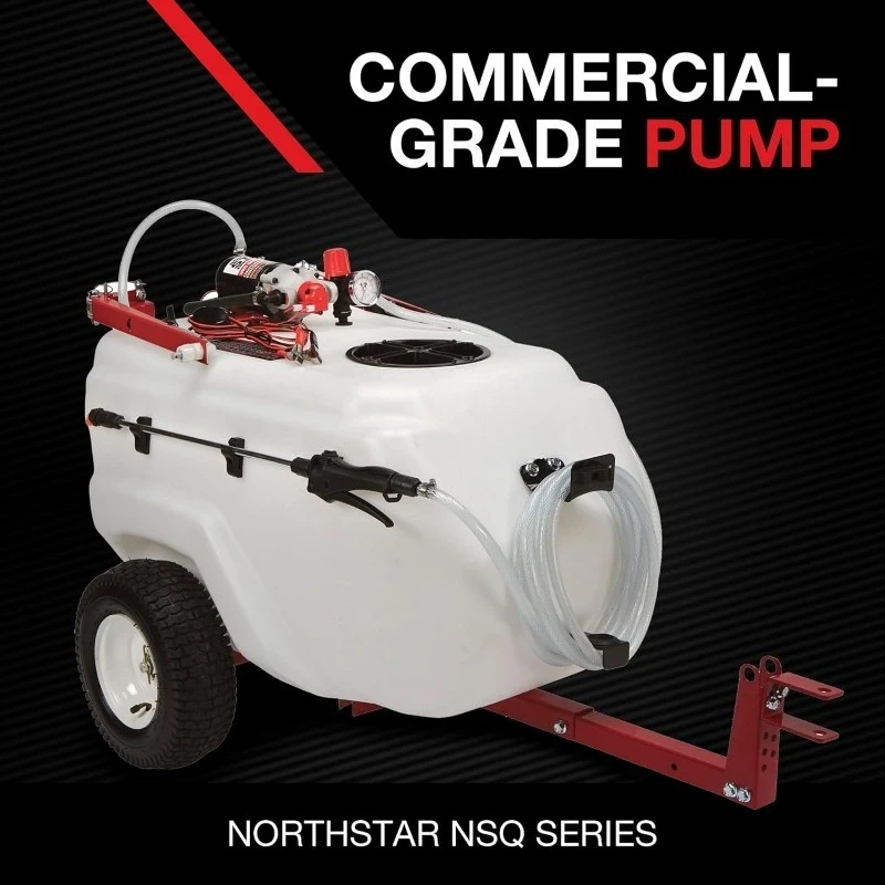 Tow-Behind Trailer Boom Broadcast and Spot Sprayer - 31-Gallon Capacity, 2.2 GPM, 12 Volt DC image 3