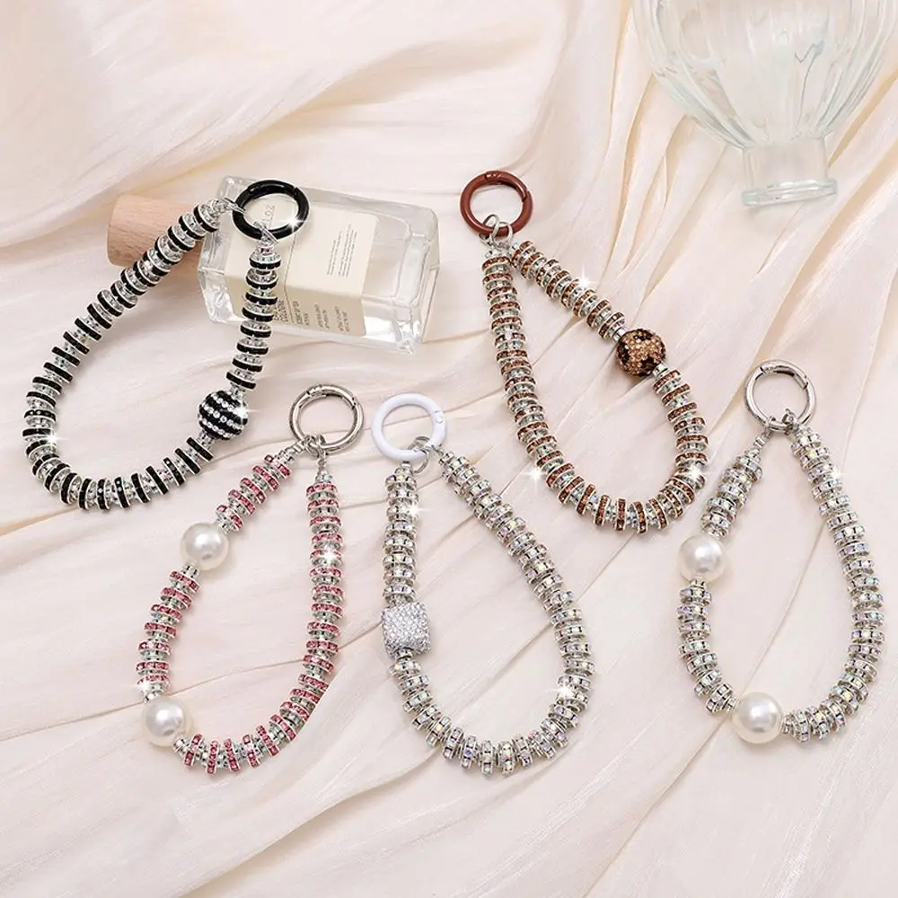 Keychain Rhinestone Phone Lanyard Bright Bling Bling Diamond Crystal Anti-lost Rope Glitter Wrist Straps Phone Accessories