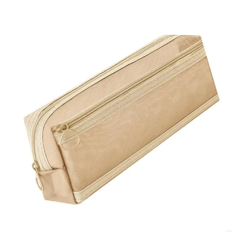 T5EA Clear Pen Case Cencil Bag Cancil Case Double Layers Mesh Pen Организаторы Печка Сумка