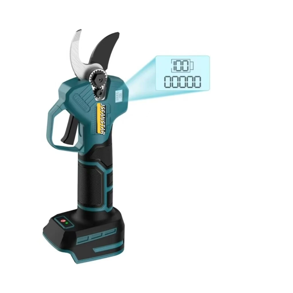 30mm Brushless Electric Pruning Shears Digital Display Cordless Scissors for Orchard Shrub Branch Pruning