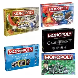 Monopoly Pokemon New All Series Friends Board Game of Thrones Puzzle Battle Hobby Casual Toy Kid Anime Family Collectible Gift