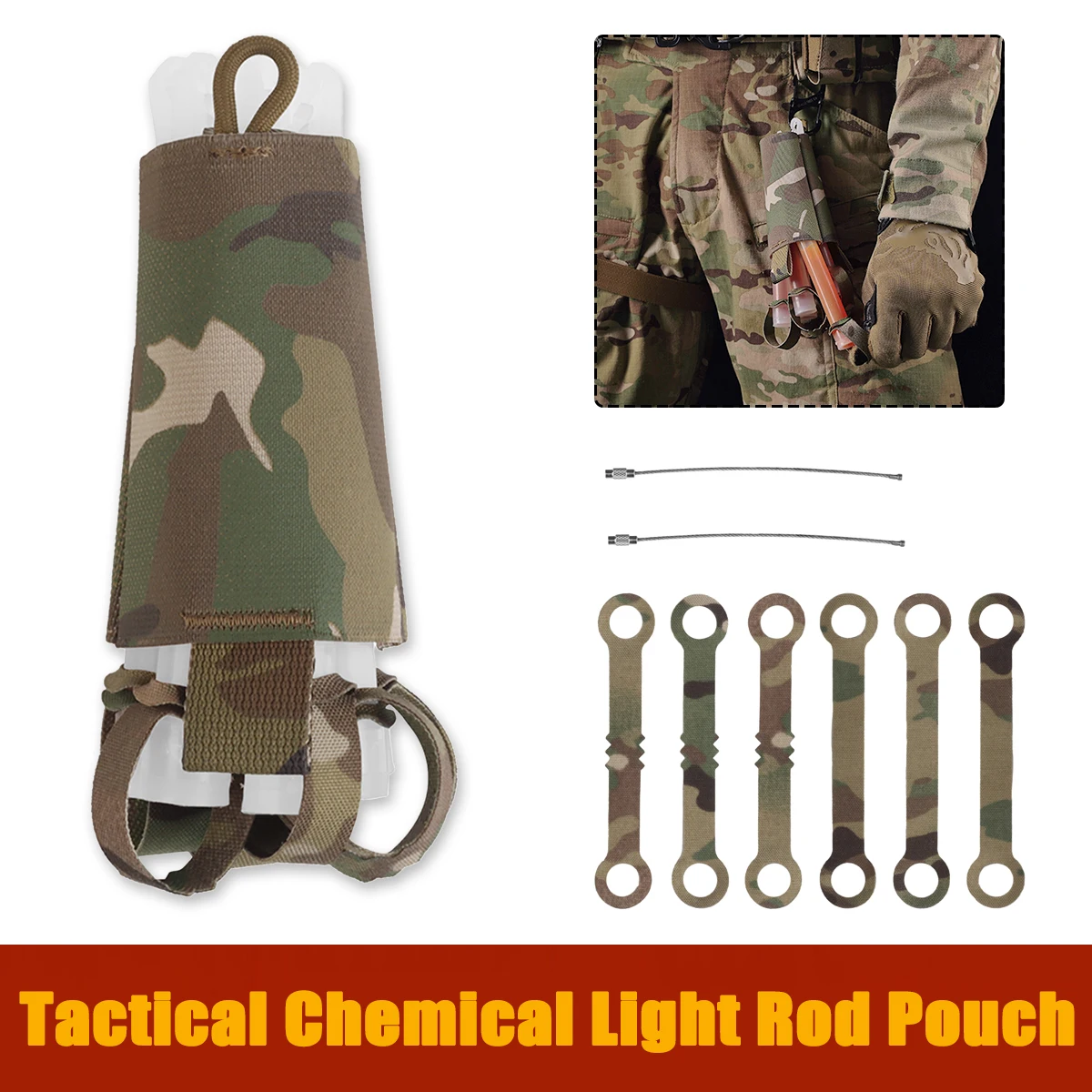 

Tactical Glow Sticks Pouch Chemlight Holders 6 Bundle Glow Sticks Storage Pouches Outdoor Adventure Hunting Fishing Airsoft Gear