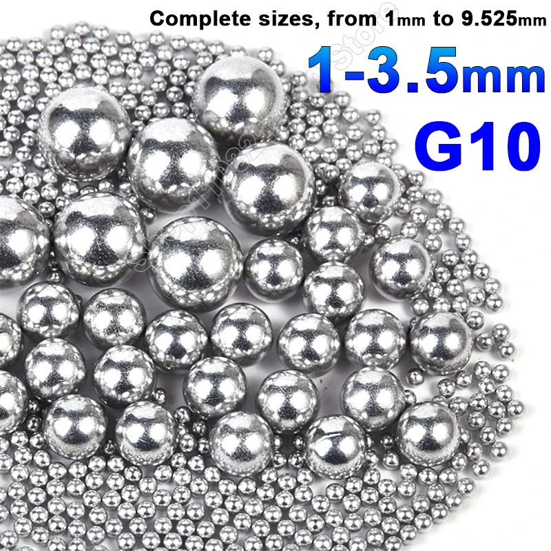 

100-1000Pcs G10 Grade Bearing Steel Balls GCR15 High Precision Solid Bearings Roller Beads Chromium Steel Ball 1 1.2 1.5-3.5mm