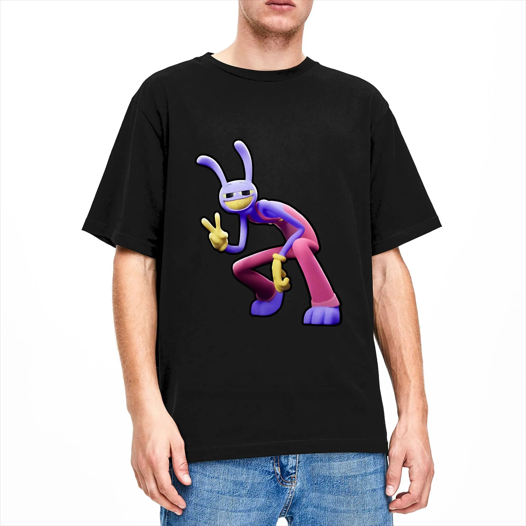 Novelty Amazing Circus Jax TADC Rabbit T-Shirt Men Round Collar Pure Cotton T Shirts  Short Sleeve Tees Big Size Clothes