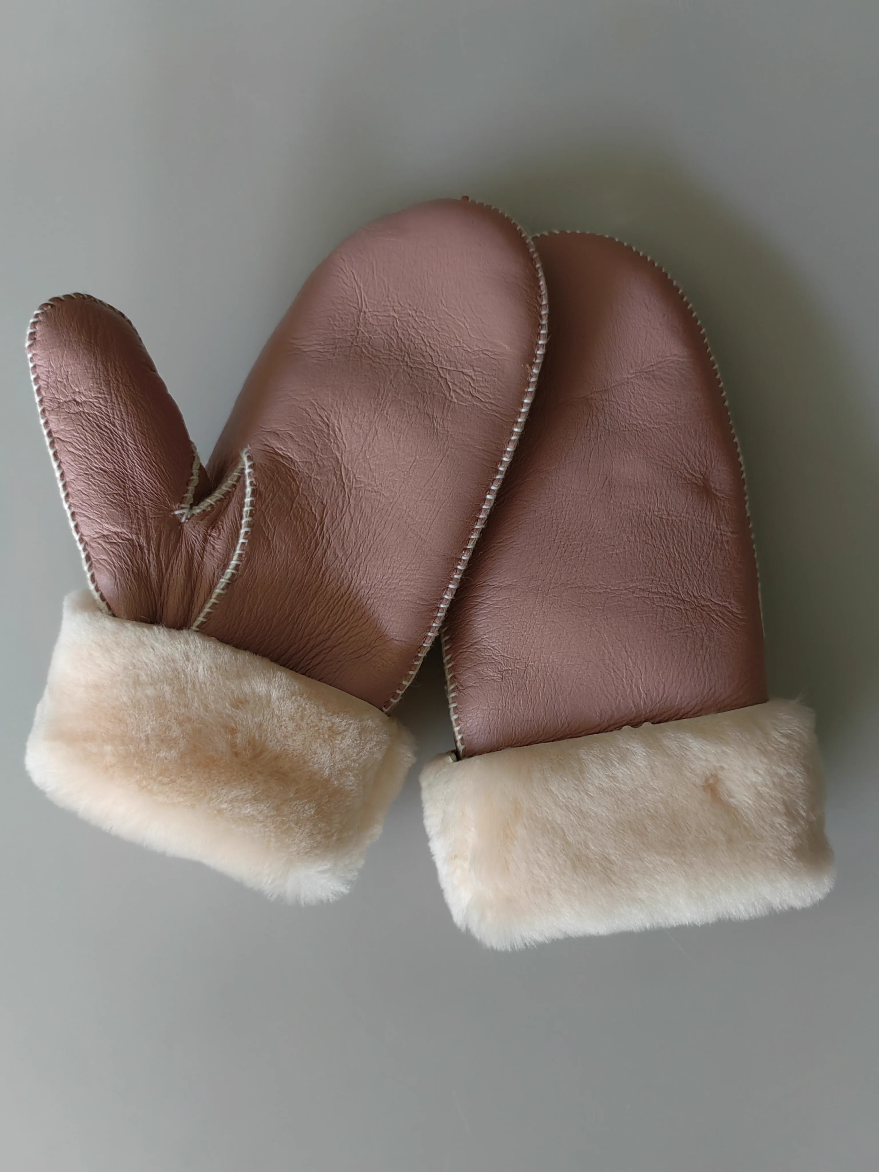 Women's Autumn Winter Thicken Warm Natural One Piece Wool Fur Leather Glove Winter Brand Wool Fur Mitten R3161