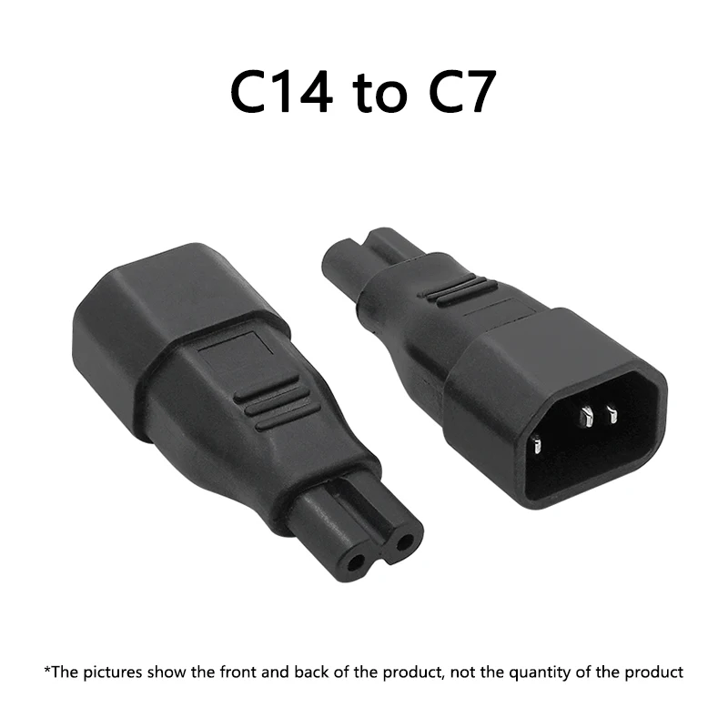 IEC 320 Kettle 3-Pin C14 Male To C7 Female Power Converter Adapter Plug-Socket