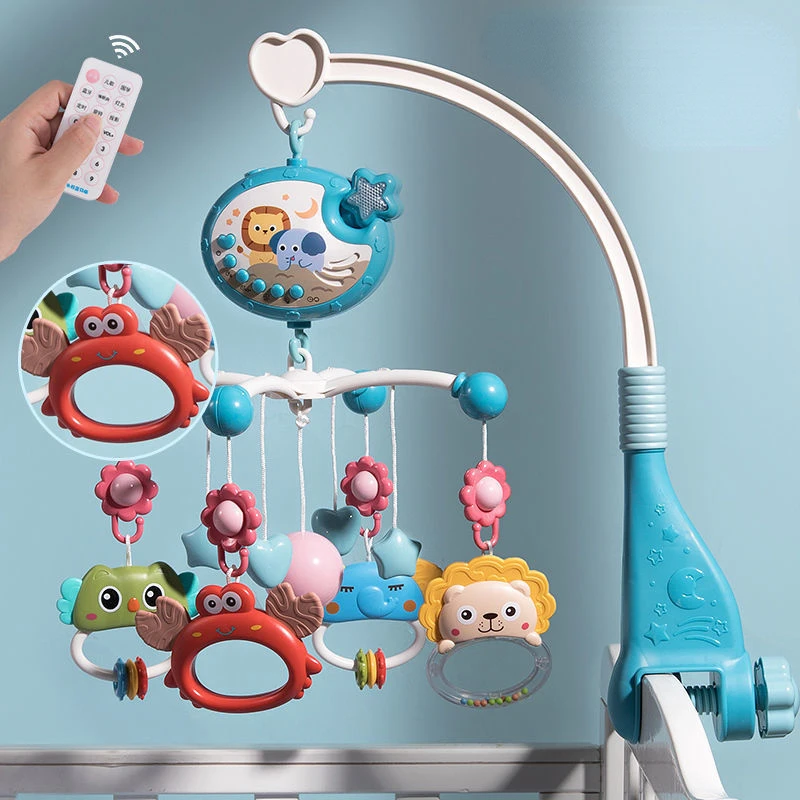 

Baby Crib Mobile Rattles Toys Remote Control Star Projection Timing Newborn Bed Bell Toddler Carousel Musical Toy 0-12M Gifts