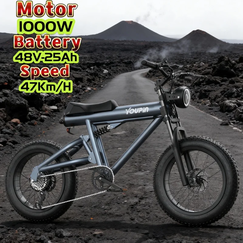 

20-inch Adult Electric Bike Magnesium Alloy Frame Men's and Women's Commuting E-Bike, 1000W Motor 48V-25ah Battery Bicycle