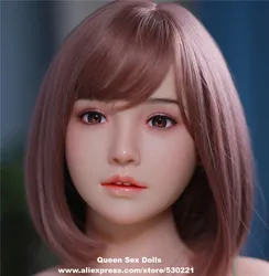 JYDOLL Implanted Hair Eyelash And Eyebrow Real Silicone Sex Dolls Head For Real Sized Huge Breast Big Ass Vagina TPE Adult Doll