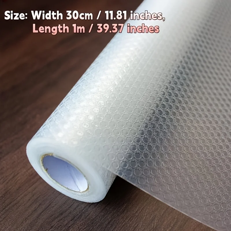 1 Roll Shelf Liner For Kitchen Cabinets EVA Waterproof Fridge Pad Cupboard Mat Easy Placemats Non-Adhesive Drawer Liner