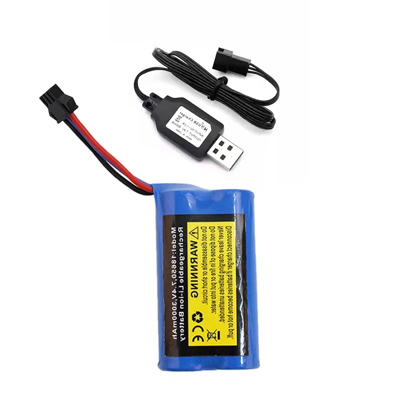 Für MN82, MN82S, MN99S, MN168, MN128, MN78 RC-Zubehör, Batterieladegerät, 3000 mAh 7,4 V Lithium-Batterieteile mit großer Kapazität