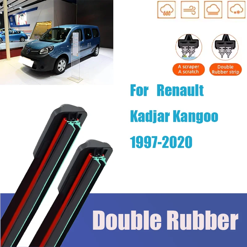 

For Renault Kadjar Kangoo MK1 2 Koleos Front Windshield Wiper General Motors Multifunctional Double Rubber Strip Wiper Wholesale
