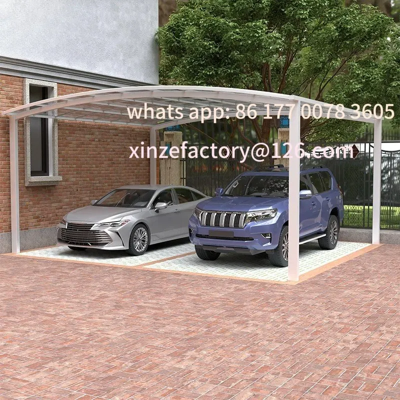 

Customizable Customized Aluminum courtyar gazebo carport 2-car port exterior tent 6x6 outdoor metal canopy polycarbonate shed