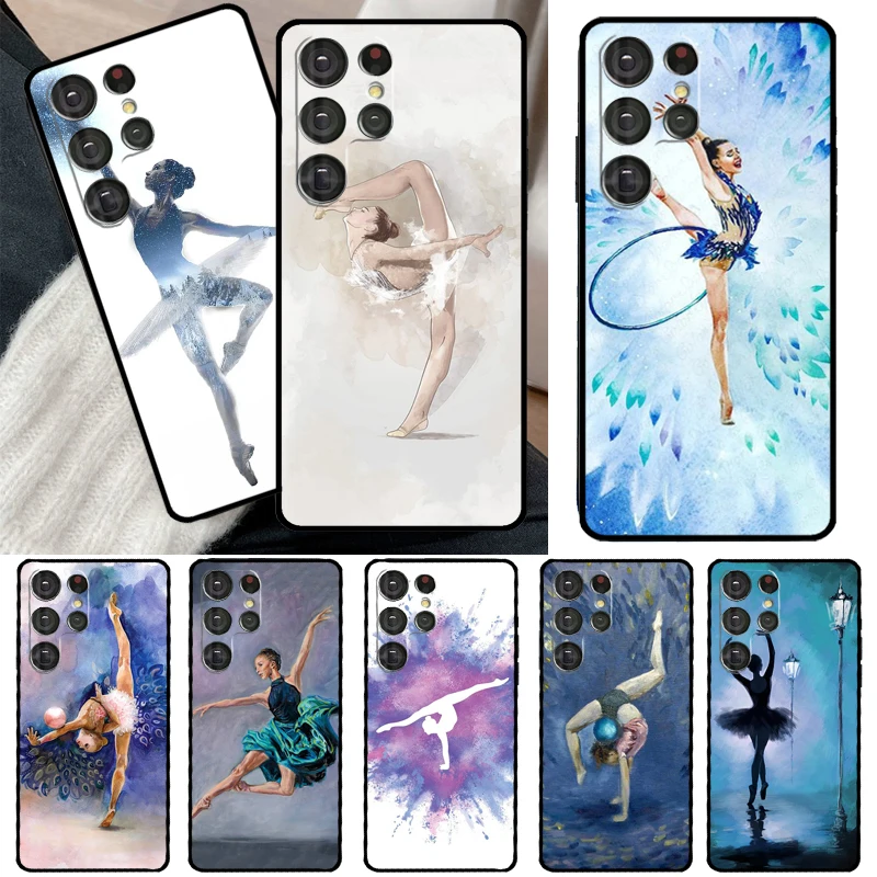 Gymnastics Oil Painting Case For Samsung Galaxy S23 S22 S21 Ultra Note 20 S8 S9 S10 Note 10 Plus S20 FE S21 FE Cover