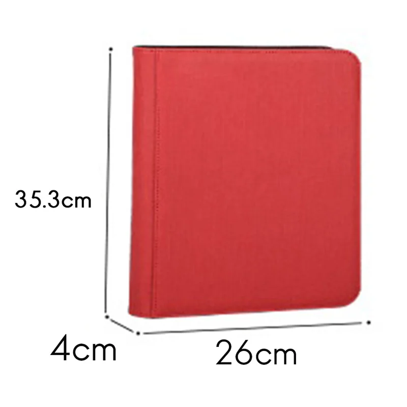 AM-9 Pockets Game Card Book Card Side Loading Binder Game Zipper Card Album Fixed Pockets Pages with 360 Pockets Gray