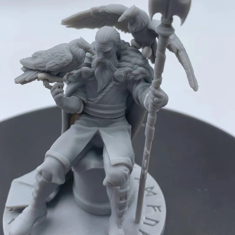 Figura de Odin del líder de Dios, escala 1/24, altura completa, 88mm, estatua estática, mini juguete en miniatura, diorama sin montar y sin pintar