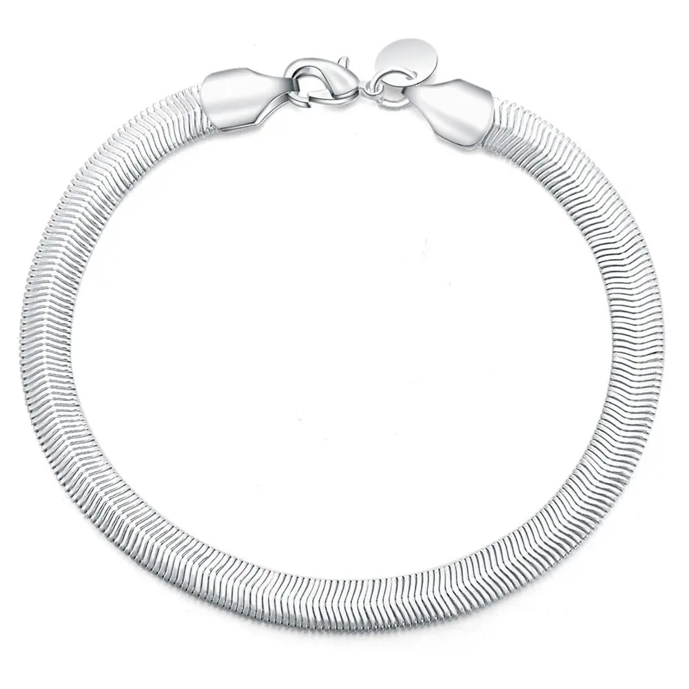 925 Sterling Silber 8 Zoll 6mm weiche Schlangen kette Armband für Frauen Mode Hochzeits feier Geschenk Armband Schmuck