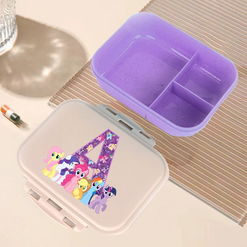 Boîte à déjeuner Bento My Little Ponys, lettre Kawaii A-Z, conteneurs de stockage des aliments, boîte à déjeuner pour enfants, cadeaux d'anniversaire pour enfants
