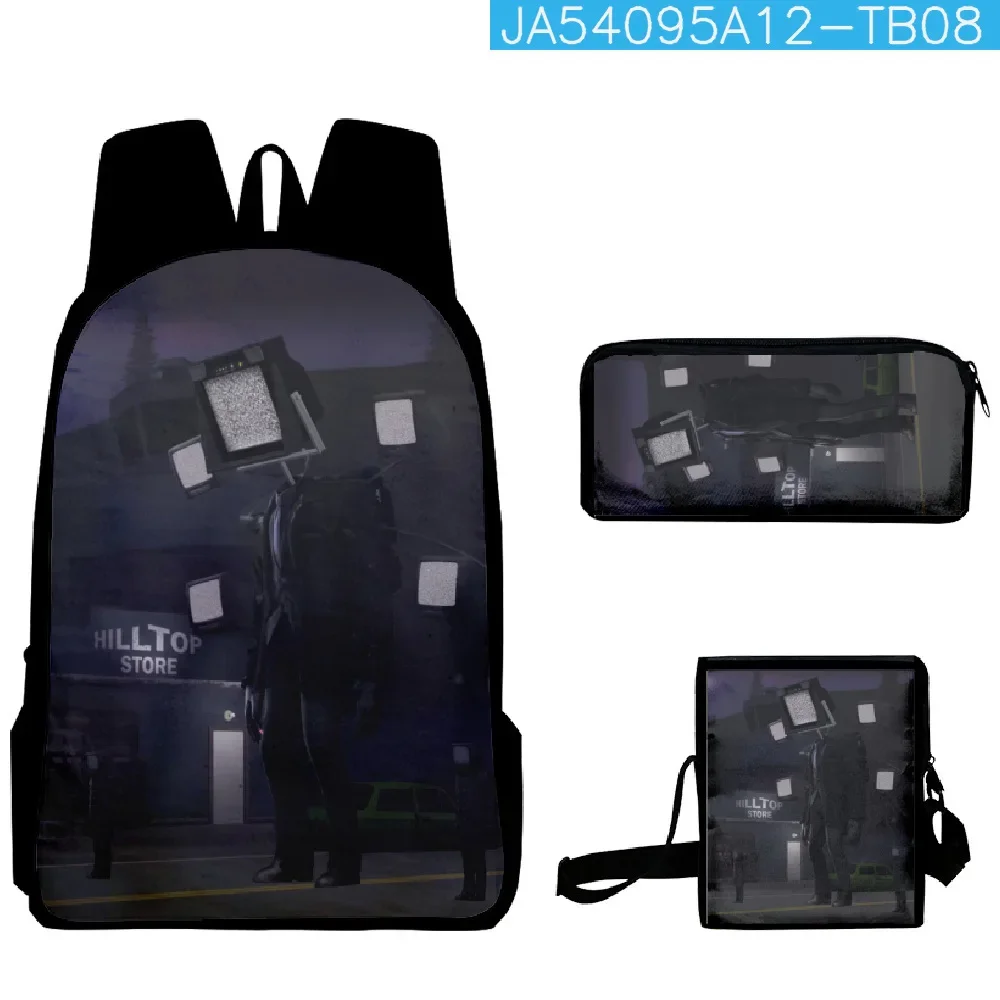 Skibidi Toilet Toilet School Bag Primary and Secondary School Students Backpack Shoulder Bag Pencil Case Backpack