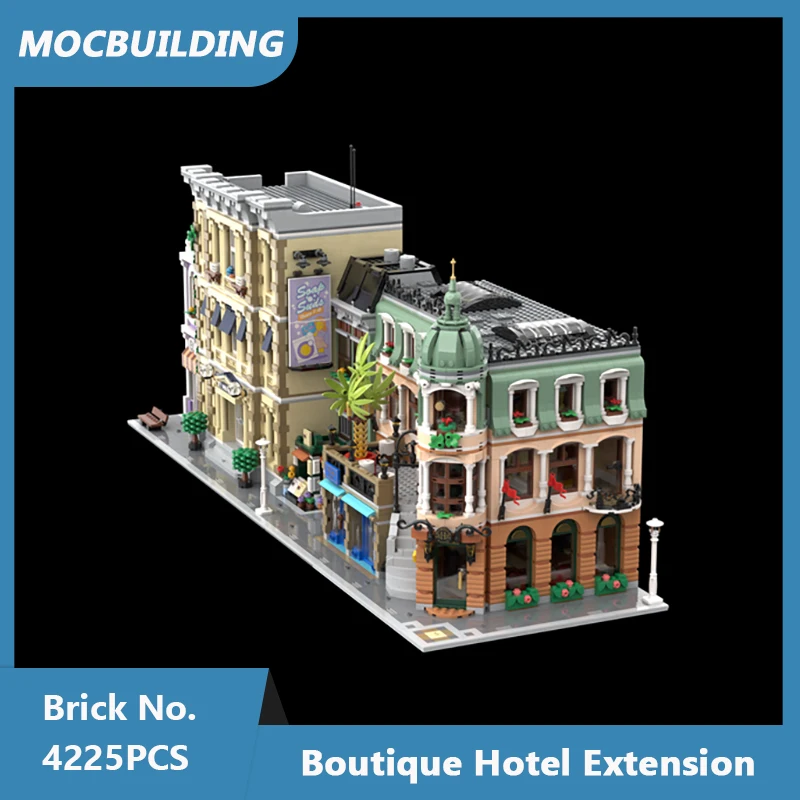 MOC Building Blocks Boutique Hotel Extension Modular Architecture Model DIY Assembled Bricks Creative Xmas Toys Gifts 4225PCS