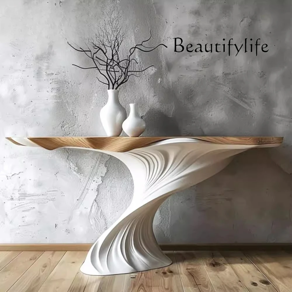 

Light luxury special-shaped villa hotel lobby foyer against the wall high-end entrance deck decorative art ornament